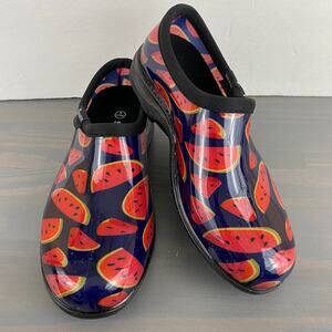 Sloggers Waterproof Garden Shoes Clogs Women 8 Red Watermelon + Inserts USA NEW